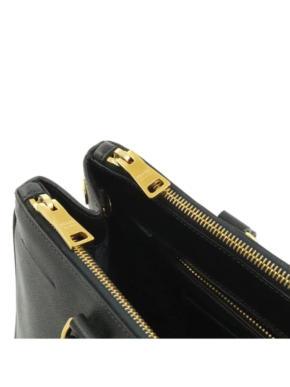 Prada Galleria Saffiano Tote Leather Nero Black Gold